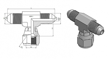 Тройник JIC 1.5/8"-12 (Ш-Г-Ш)