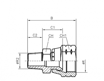 Адаптер JIC 1.7/8"-BSPT 1.1/2" (Г-Ш)