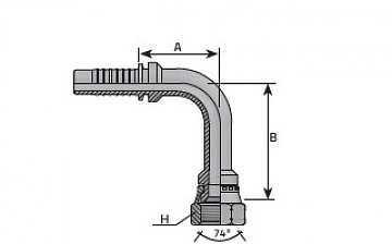 JIC 7/8"-14/90-10 DN16 (V) Long
