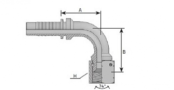 JIC 7/8"-14/90-10 DN16 (V) штифтованная гайка