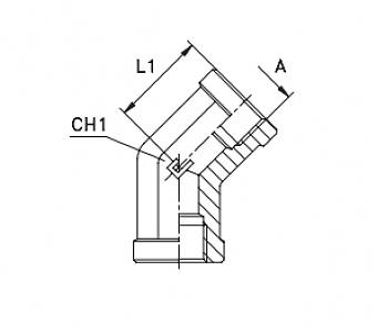 Угольник 45° с внутренней резьбой BSP 1/8"