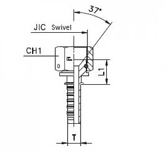 JIC 1.5/16"-12/0-16 DN25 (С) штифтованная гайка