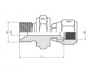 Адаптер BSP 1/4"-JIC 1/2" (Ш-Г)