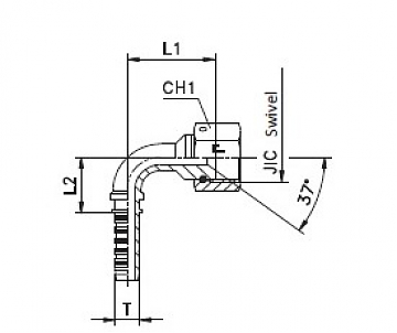 JIC 1.1/16"-12/90-12 DN20 (С) штифтованная гайка