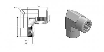 Угольник 90° с внутренней резьбой BSP 1.1/4"