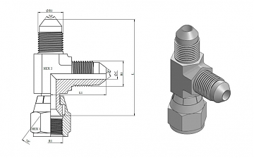 Тройник JIC 1.5/16"-12 (Ш-Ш-Г)