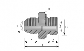 Male BSP 3/8"- JIC 3/4" ZnNi (K)