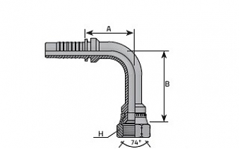 JIC 3/4"-16/90-08 DN12 (V) Long