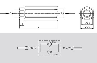 Клапан обратный двунаправленный VRC 3/8”