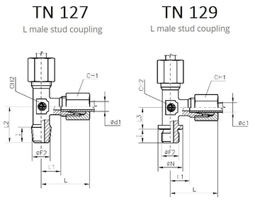 TN127, TN129 Тройник (штуцер в тело с боку)